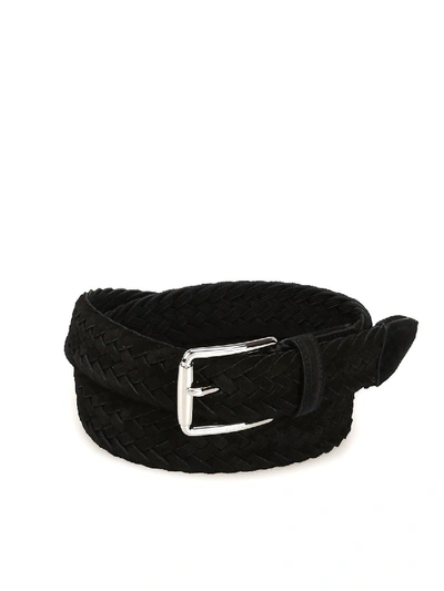 Shop Tod's Braided Suede Belt In Black