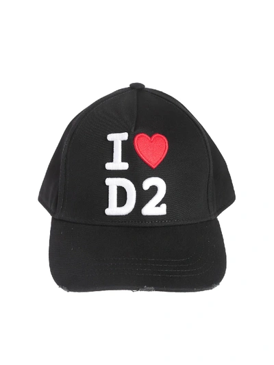 Shop Dsquared2 I Love D2 Cap In Black