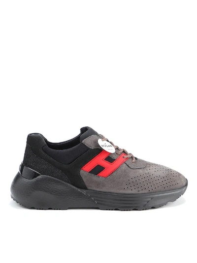 Shop Hogan Active One Sneakers In Grey And Red