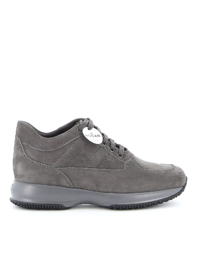 Shop Hogan Interactive Nubuck Sneakers In Grey