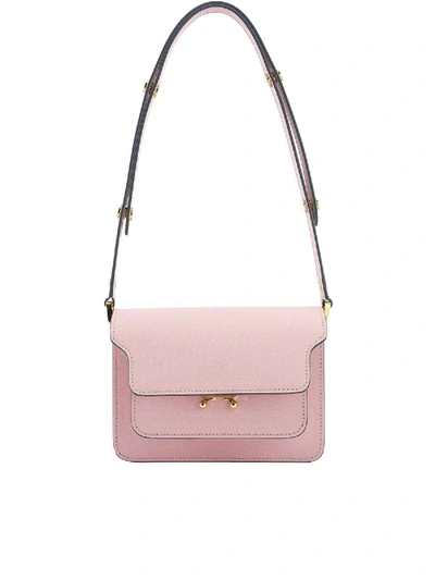 Shop Marni Trunk Saffiano Leather Mini Bag In Pink