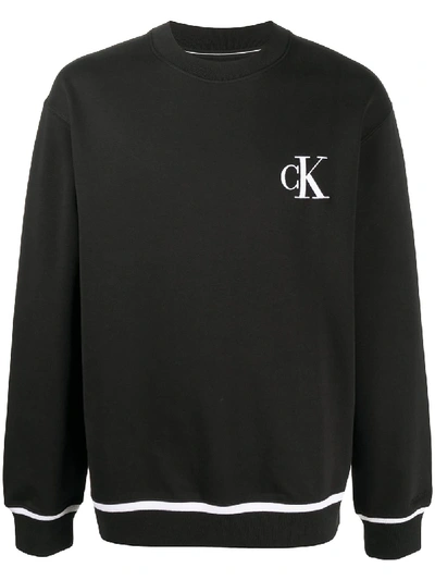Shop Calvin Klein Jeans Est.1978 Contrast Stripe Sweater In Black