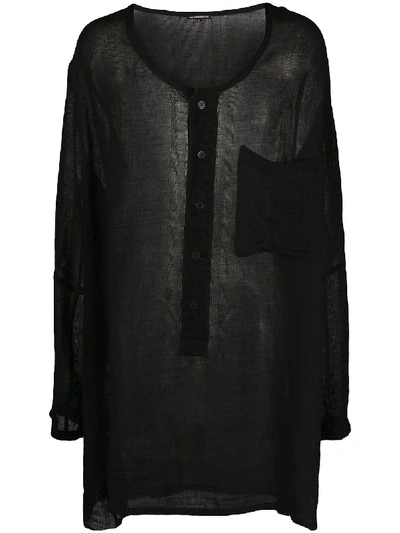 Shop Ann Demeulemeester Oversized Long-sleeved Top In Black