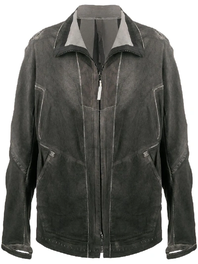 Shop Isaac Sellam Experience Malfrat Leather Jacket In Grey