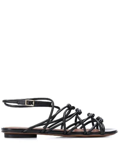 Shop L'autre Chose Flat Strappy Sandals In Black