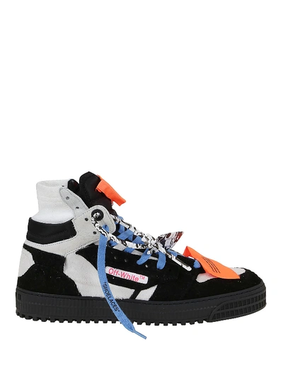 Shop Off-white Off Court Suede And Calf Hair Sneakers In Black
