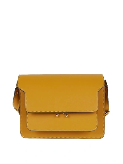 Shop Marni Trunk Saffiano Leather Bag In Yellow