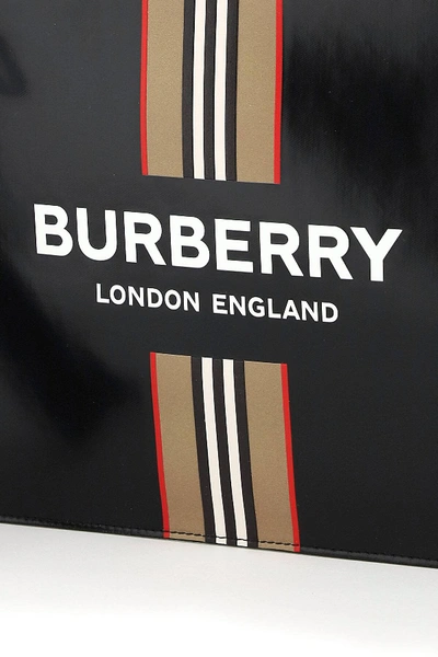 Shop Burberry Flat Pouch With Stripe Print In Black,beige,red