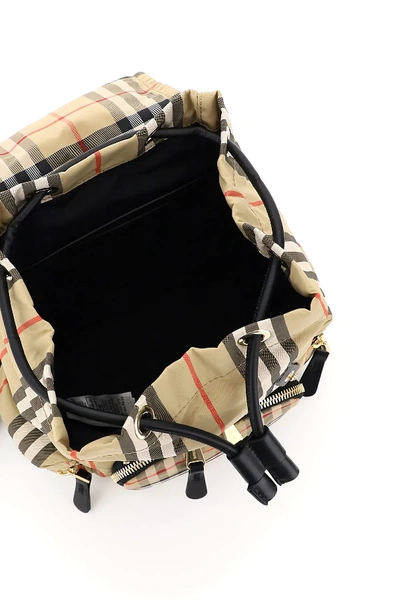 Shop Burberry Vintage Check Rucksack In Beige,black,red