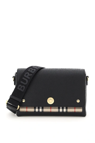 Shop Burberry Note Medium Shoulder Bag In Black,beige,red