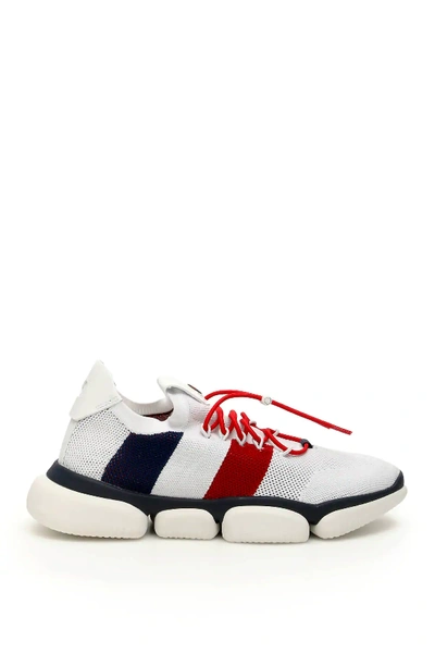 Shop Moncler The Bubble Sneakers In White,red,blue