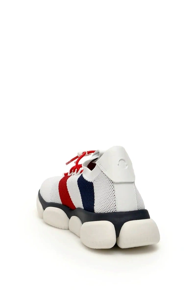 Shop Moncler The Bubble Sneakers In White,red,blue