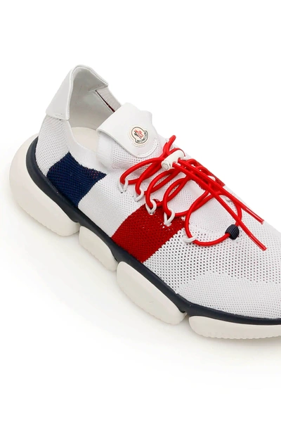 Shop Moncler The Bubble Sneakers In White,red,blue