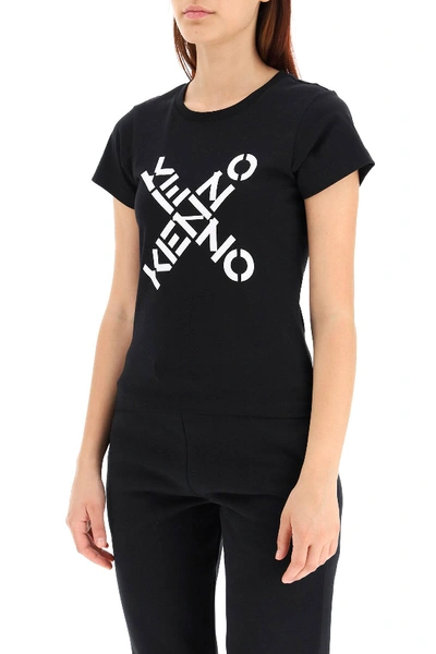 Kenzo Black Slim Sport Big X T-shirt | ModeSens