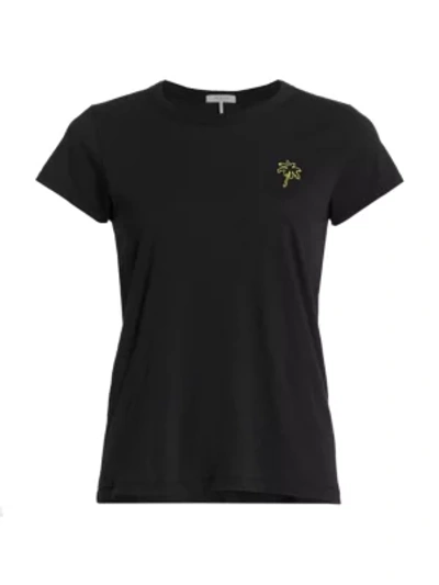 Shop Rag & Bone Palm Tree Embroidered T-shirt In Black