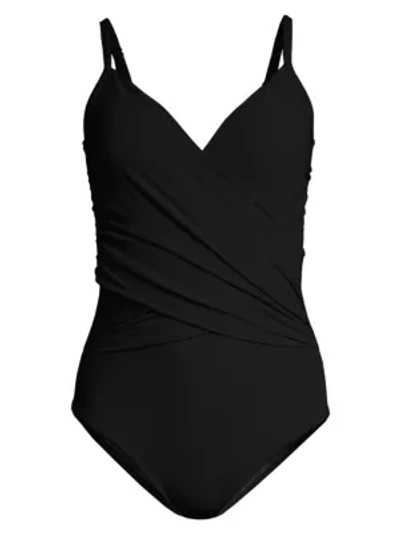 Shop Gottex Swim Women's Ruched One-piece Swimsuit In Black