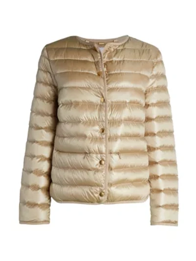 Shop Escada Sport Women's Zip-front Puffer Jacket In Greige
