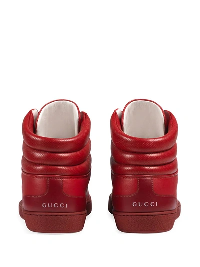 Shop Gucci Ace High-top Sneakers In Red