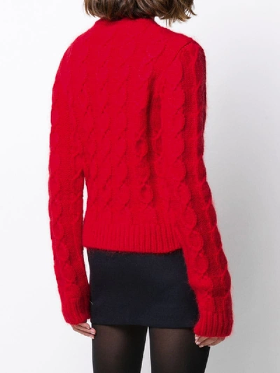 Shop Saint Laurent Knitted Jumper In Red