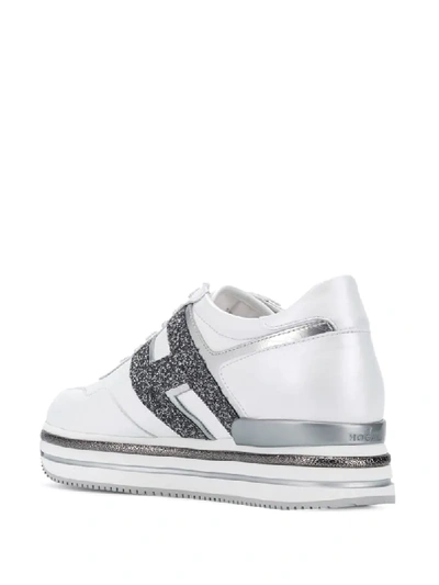 Shop Hogan Midi H222 Platform Sneakers In White