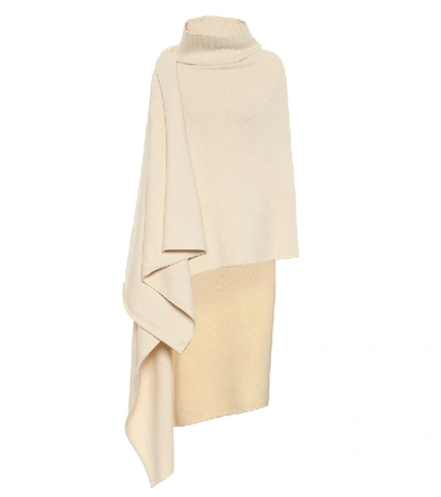 Shop Joseph Ribbed-knit Wool Cape In White