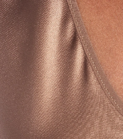 Shop Joseph Daris Silk-satin Midi Dress In Brown
