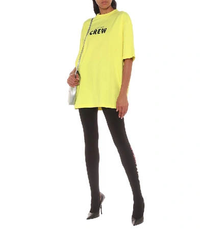 Shop Balenciaga Oversized Cotton Jersey T-shirt In Yellow