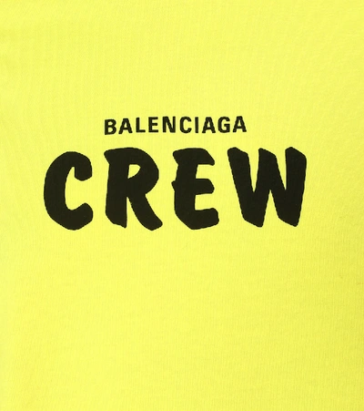 Shop Balenciaga Oversized Cotton Jersey T-shirt In Yellow