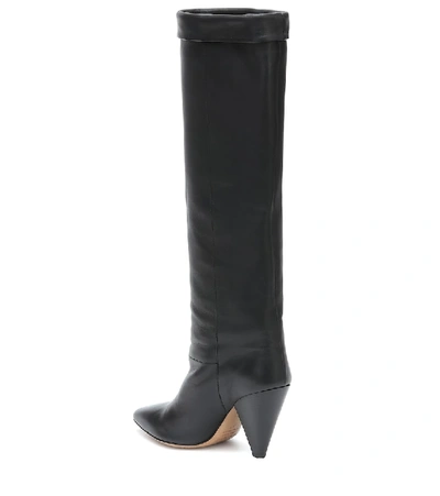 Shop Isabel Marant Loens Leather Knee-high Boots In Black