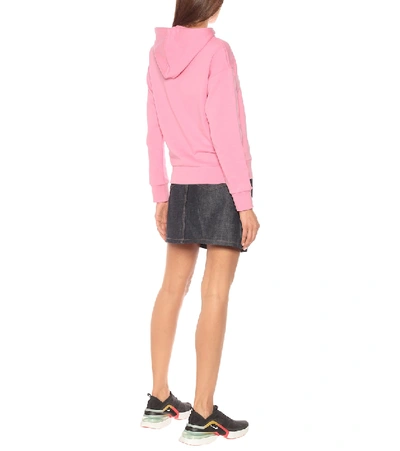 Shop Apc Cotton Jersey Hoodie In Pink