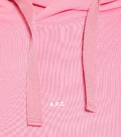 Shop Apc Cotton Jersey Hoodie In Pink