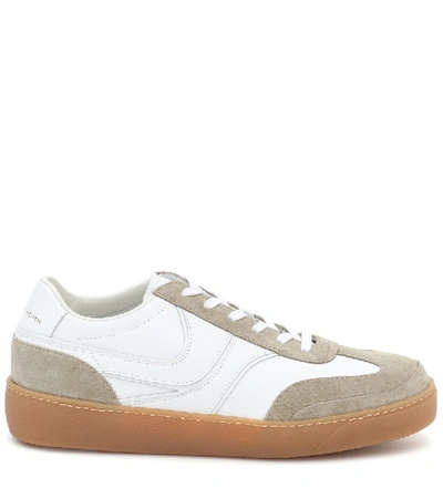 Shop Dries Van Noten Leather And Suede Sneakers In White
