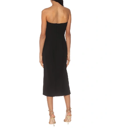 Shop Givenchy Strapless Bustier Midi Dress In Black