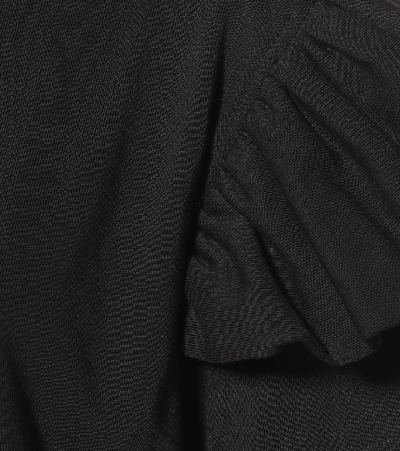 Shop Dries Van Noten Ruffle-trimmed Cotton Jersey T-shirt In Black