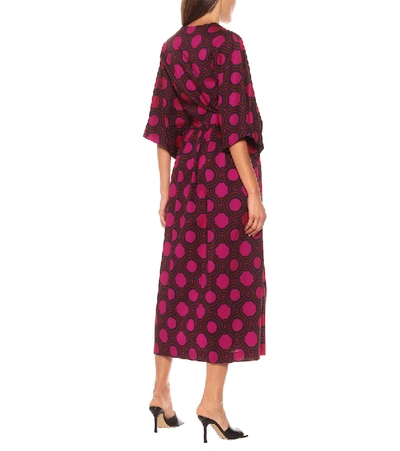 Shop Dries Van Noten Printed Cotton Midi Dress In Multicoloured
