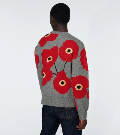 Shop Ami Alexandre Mattiussi Coquelicot Knitted Sweater In Grey