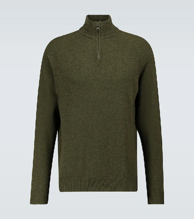 Shop Derek Rose Cashmere Half-zipped Sweater In Green