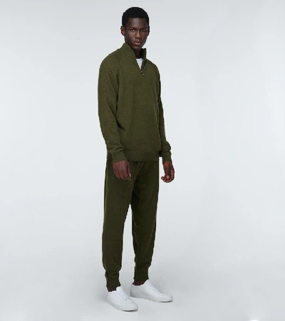Shop Derek Rose Cashmere Half-zipped Sweater In Green