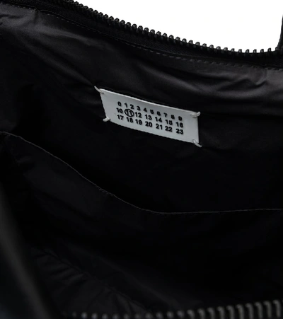 Shop Maison Margiela Upside-down Logo Nylon Tote Bag In Black