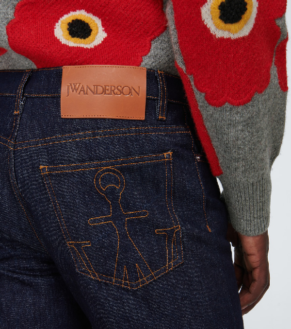 Jw Anderson Turnup Slimfit Jeans In Blue ModeSens