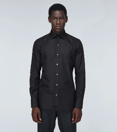 Shop Tom Ford Cotton Formal Shirt In Black