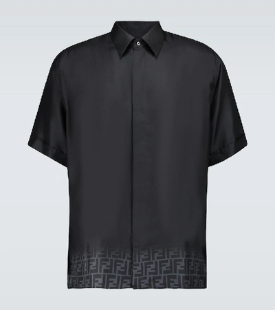 Shop Fendi Ff Degradé Silk Shirt In Black