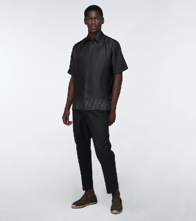 Shop Fendi Ff Degradé Silk Shirt In Black