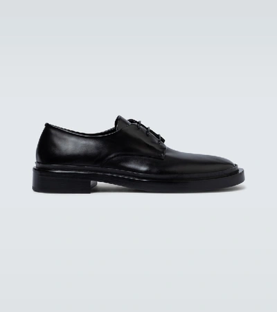 Shop Jil Sander Derby Leather Shoes In Black