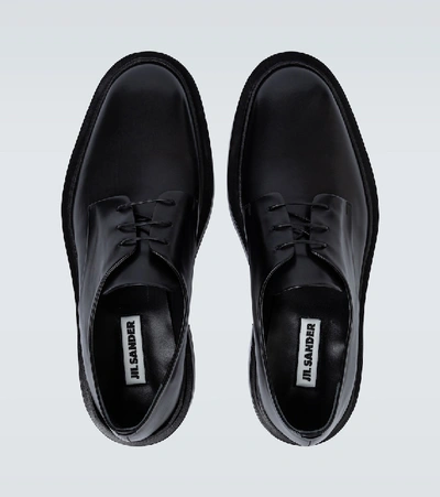 Shop Jil Sander Derby Leather Shoes In Black