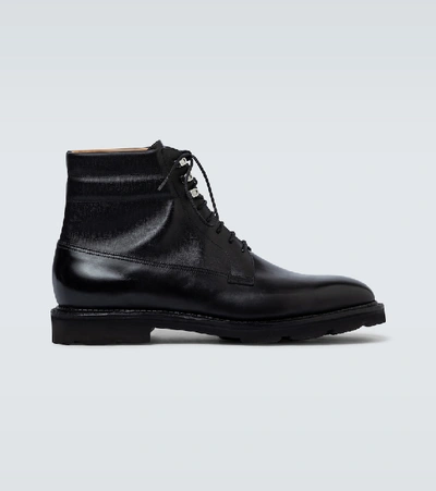 Shop John Lobb Alder Leather Lace-up Boots In Black