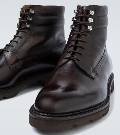 John Lobb Alder Leather Lace-up Boots In Brown