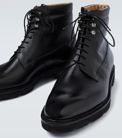 Shop John Lobb Alder Leather Lace-up Boots In Black