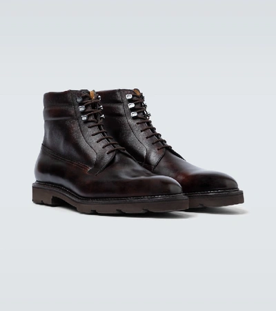 Shop John Lobb Alder Leather Boots In Brown