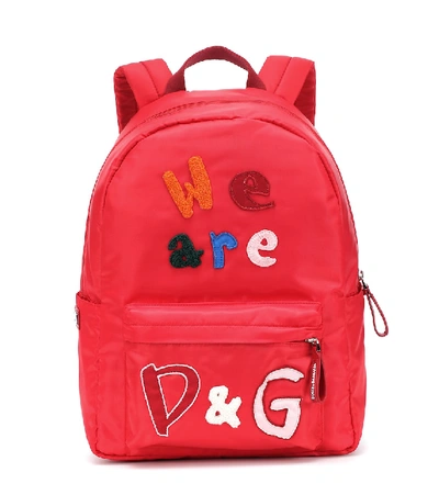 Shop Dolce & Gabbana Logo Backpack In Red